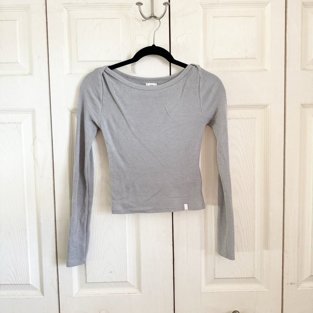 Women's Urban Outfitters BDG Waffle Knit Gray Long Sleeve Top XS